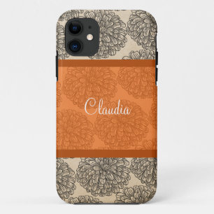 Orange Vintage Zinnia BT iPhone 5 Case