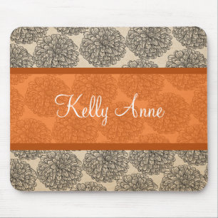 Orange Vintage Zinnia Mousepad