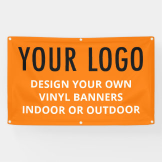 Orange Vinyl Banner Advertising Indoor or Outdoor