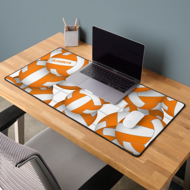 orange volleyball team colours athlete name desk mat (Office 2)