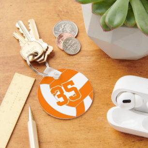 orange volleyball team colours custom jersey numbe key ring