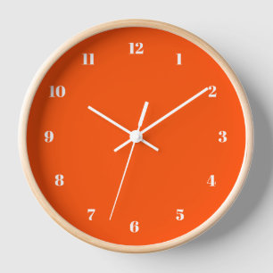 Orange Wall Clock Custom Colours and Numbers Fonts