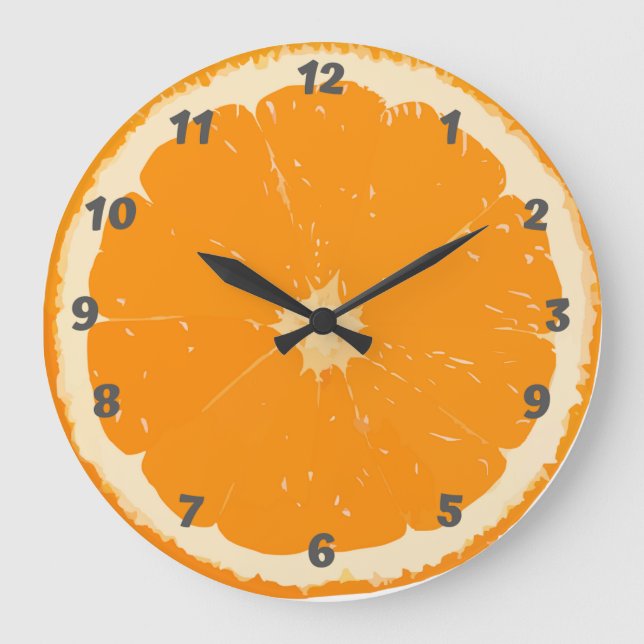 Orange Wall Clock for Kitchen (Front)