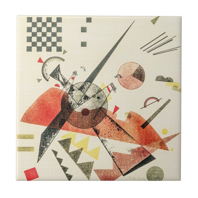 Orange - Wassily Kandinsky Modern Art Tile (Front)