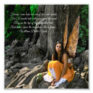 Orange Water Fairy William Butler Yeats Quote Photo Print
