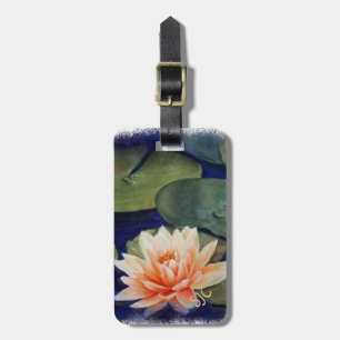 ORANGE WATER LILY PERSONALIZED LUGGAGE TAG