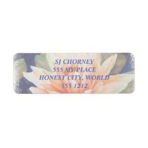 ORANGE WATER LILY RETURN ADDRESS LABELS