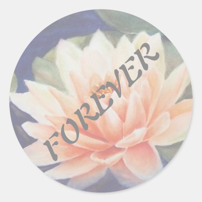 ORANGE WATER LILY WEDDING STICKERS (Front)