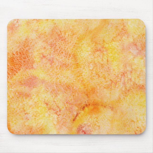 Orange Watercolor Background Mouse Mat (Front)