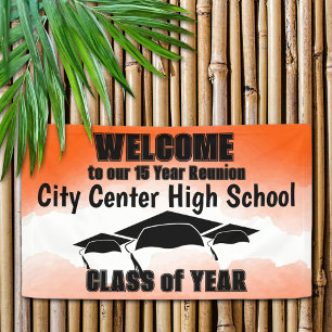 Orange Watercolor Border Class Reunion Welcome  Banner