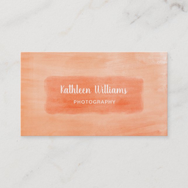 Orange Watercolor Business Card (Front)