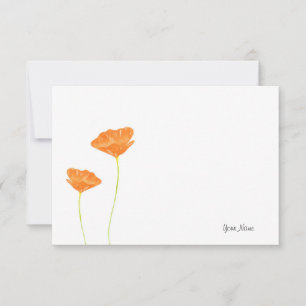 Orange Watercolor California Poppies Card