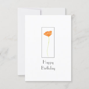 Orange Watercolor California Poppy Card