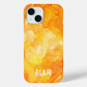 Orange Watercolor iPhone 15 Case