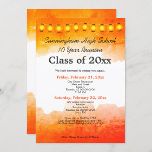 Orange Watercolor Class Reunion Template