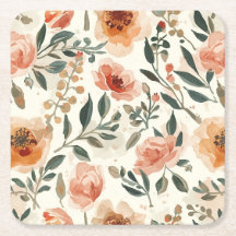 Orange Watercolor Flowers Botanical Painting