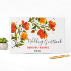 Orange Watercolor Flowers Garden Wedding