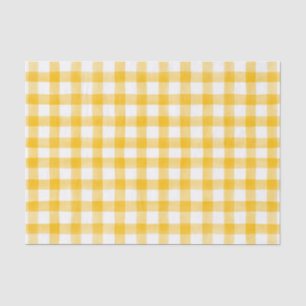 Orange Watercolor Gingham Tissue Paper