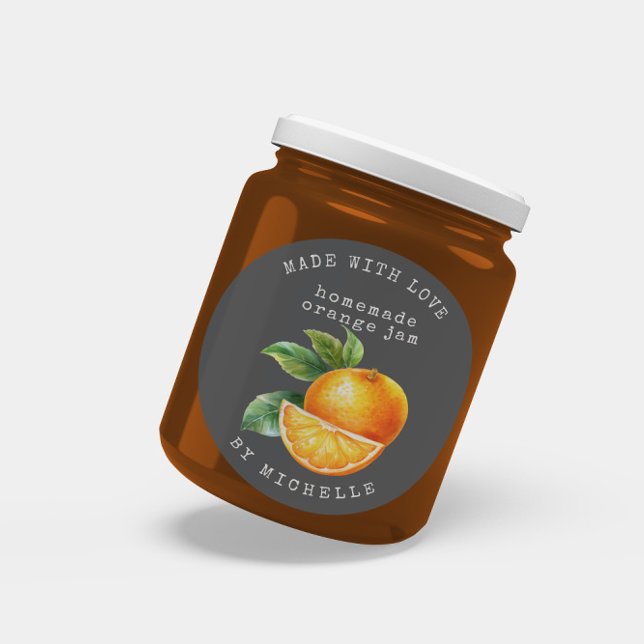 Orange Watercolor Jam Label Canning Sticker (Creator Uploaded)