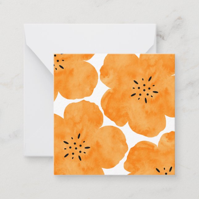 Orange Watercolor Poppy 2 Card (Front)