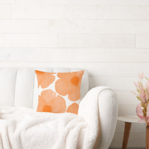 Orange Watercolor Poppy 3 Cushion