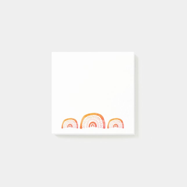 Orange Watercolor Rainbow Post-it Notes (Front)