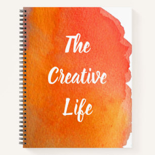 Orange watercolor the creative life quotation notebook