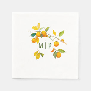 Orange watercolor theme Bright colours Napkin