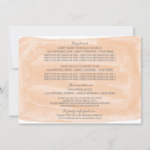 Orange Watercolor Wedding Information Card