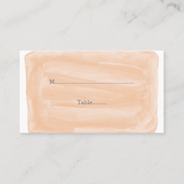 Orange Watercolor Wedding Place Cards (Front)