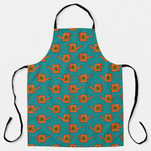 Orange Watering Can with Sunflower Apron