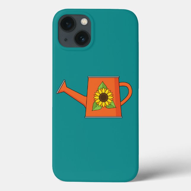 Orange Watering Can with Sunflower Case-Mate iPhone Case (Back)