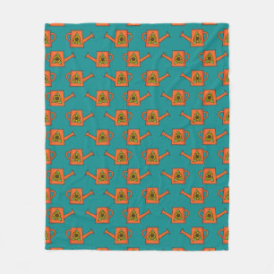 Orange Watering Can with Sunflower Fleece Blanket