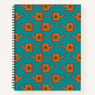 Orange Watering Can with Sunflower Notebook
