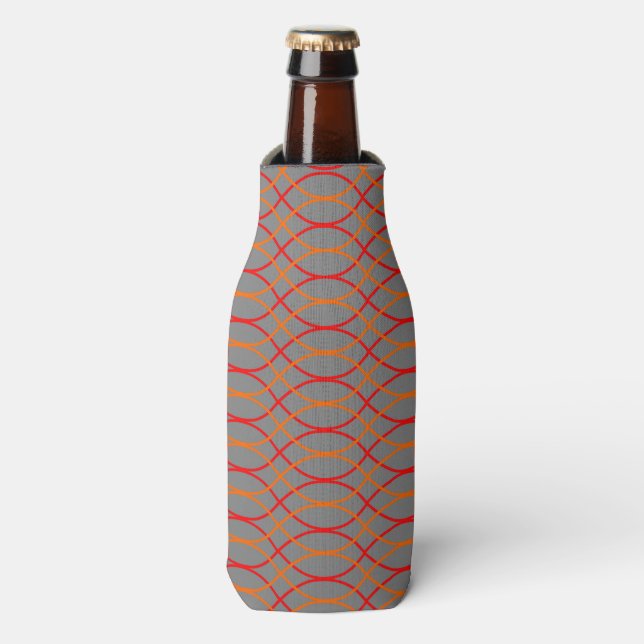 Orange Waves  Bottle Cooler (Bottle Front)