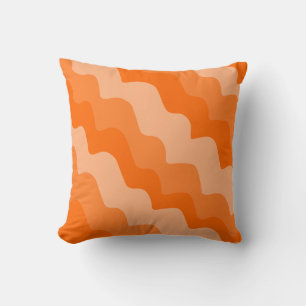 Orange wavy ocean waves gradient cushion