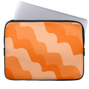 Orange wavy ocean waves gradient  laptop sleeve