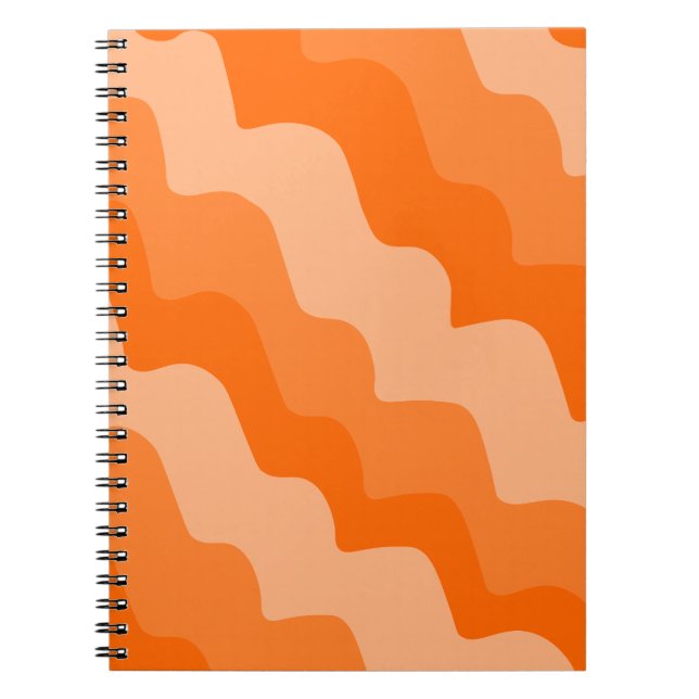 Orange wavy ocean waves gradient  notebook (Front)