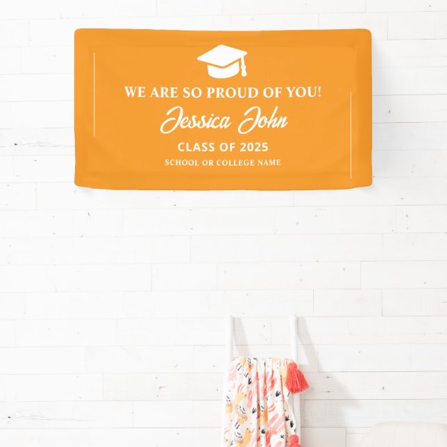 Orange We are so proud of you graduation  Banner (Insitu)