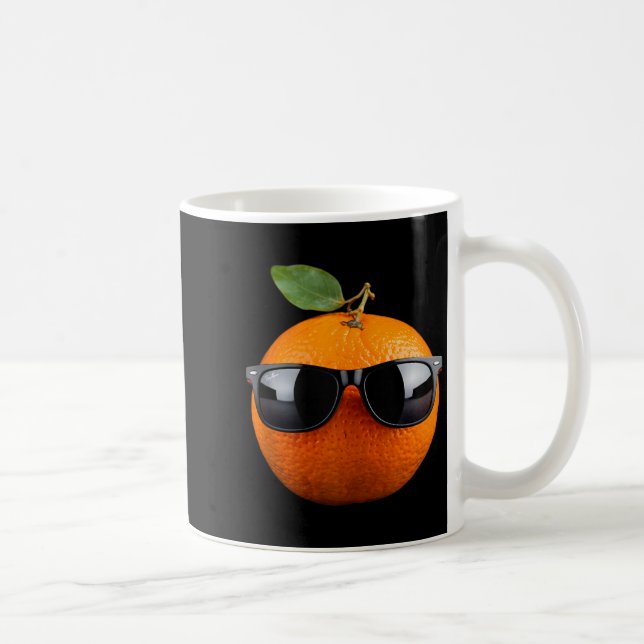 Orange Wearing Sunglasses Coffee Mug (Right)