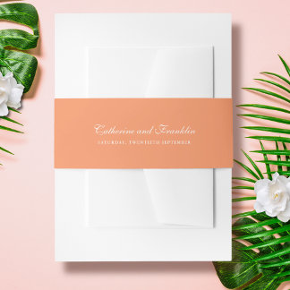 Orange Wedding Invitation Belly Band