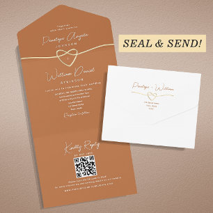Orange Wedding Invitation with QR Code