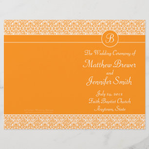Orange Wedding Order of Service & Ceremony Program