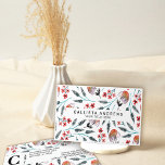 Orange Weeping Flowers Watercolor Pattern Business Card<br><div class="desc">This modern and artsy design is perfect for the trendy and stylish woman. It features hand-painted orange, coral red, dark sage green, and white watercolor flowers and leaves wildflower pattern. It's artistic, country, cute, simple, and sweet. Stylise with this hand-painted artwork done by the artist of La Femme, Rachel Matheney....</div>