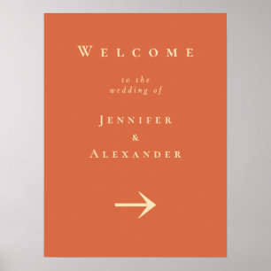 Orange Welcome to Wedding Sign
