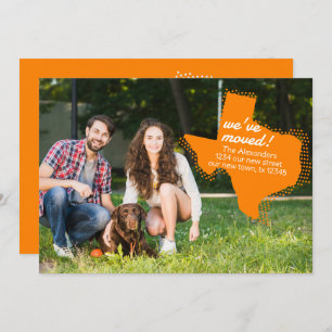 Orange We've Moved - Dotted Texas Moving Announcement