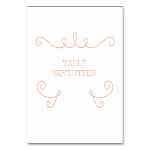 Orange Whimsical Flourish Table Card