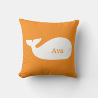 Orange Whimsical Whale Personalised Children's
