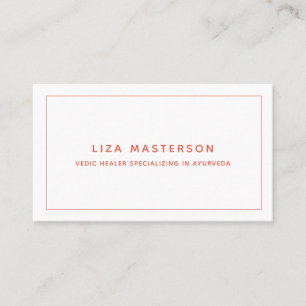 Orange White Alternative Medicine Minimal Business Card