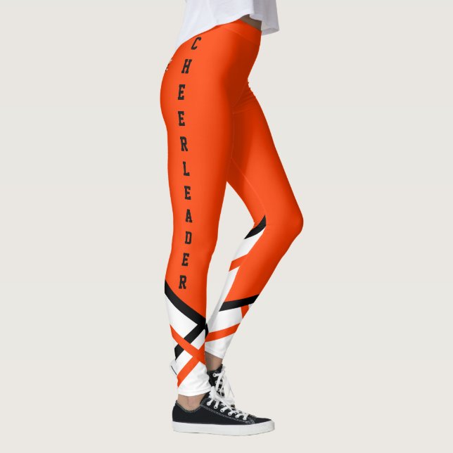 Orange, White and Black Cheerleader Leggings (Right)